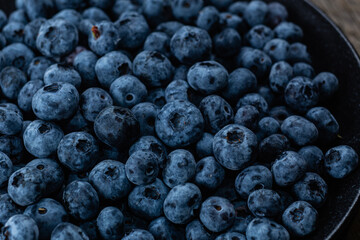 Ripe blueberries close up. Blueberry macro