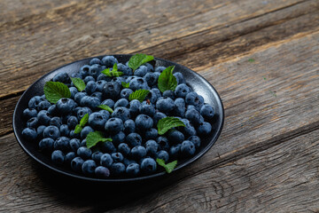 Ripe blueberries close up. Blueberry macro