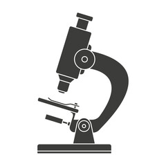 Microscope vector icon, symbol, black color, outline, laboratory equipment, icon, flat style