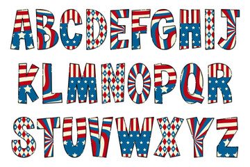 Handcrafted Pride of America Letters. Color Creative Art Typographic Design