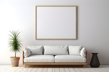 Aesthetic and Inviting Gallery Ambiance Frame Mockup, generative ai