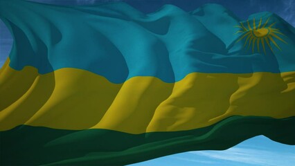 Waving flag loop. National flag of Rwanda