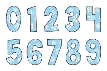 Handcrafted Winter Time Number. Color Creative Art Typographic Design