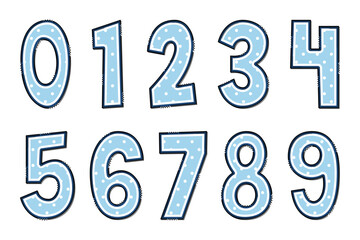 Handcrafted Winter Time Number. Color Creative Art Typographic Design
