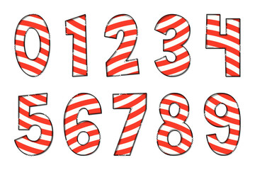 Handcrafted Merry Christmas Number. Color Creative Art Typographic Design