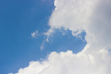 sky landscape, white clouds in the blue sky	