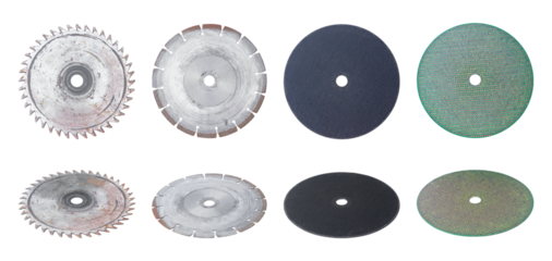disks for grinder for different purposes, cutting discs isolated from the background