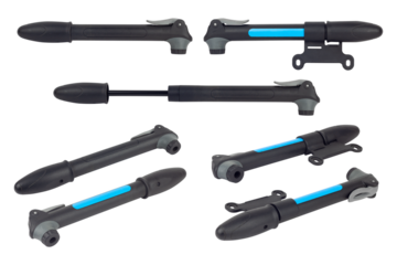 set  bicycle pump isolated from background	