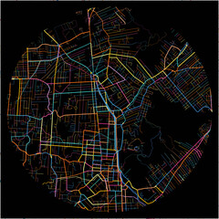 Colorful Map of Joinville with all major and minor roads.