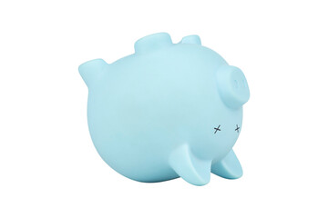 piggy bank inverted, concept of poverty, bankruptcy, crisis and default	