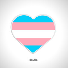 Heart with pride flag colors. Trans flag