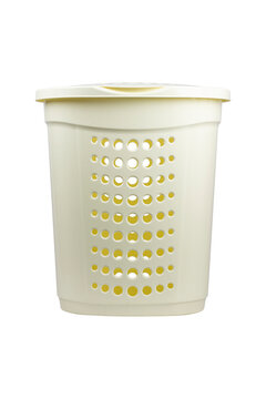 dirty laundry basket isolated from background