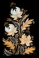 Seamless floral hand-drawn pattern.