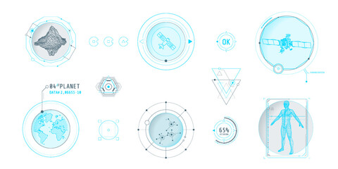 Design elements for infographic of data communication.
