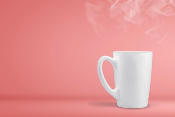 Cup of morning hot aroma coffee on desk