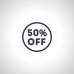 Up to 50% off sale promotion icon. discounts icon