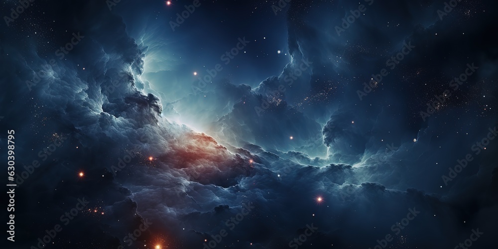 Aufkleber space nebula in space among stars and galaxies. nebula clouds of gaseous dust in outer space.