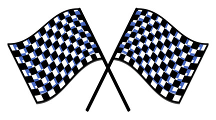 Chequered flag illustration with transparent background