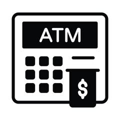 An icon design of instant banking, flat vector of cash dispenser, atm machine