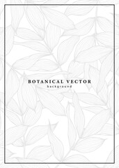 Minimalistic botanical light background with branches and leaves. Background for postcards, diplomas, wallpapers and presentations.