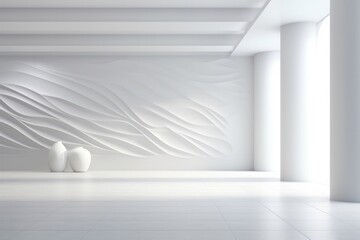 Minimalist and Elegant White Textured Wall 3D Render