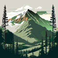 Forest and mountains