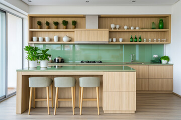 Fototapeta premium interior green kitchen