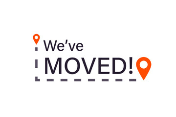 Weve Moved icon. Clipart image isolated on white background
