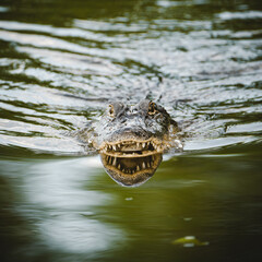 Alligator in the swamp - obrazy, fototapety, plakaty