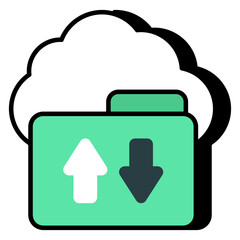 Editable design icon of cloud folder transfer