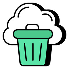 A unique design icon of cloud trash