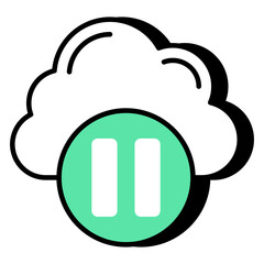 Perfect design icon of cloud pause