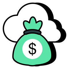 Premium vector design of cloud earning