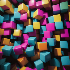 Abstract Cubes Background. Generative AI