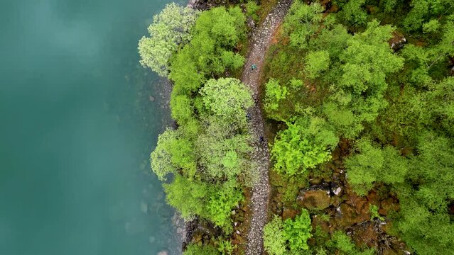 4K drone aerial video of Bondhusvatnet Lake in Folgefonna National Park, Hardanger.