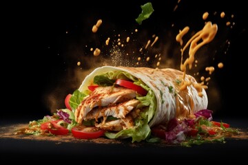 Delectable Grilled Chicken Wrap - Savory Delights