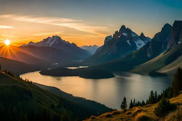 sunrise over the mountains