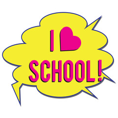 Back to School in comic speech bubbles, pop art style. Education concept. Comic dialog cloud, space cartoon. Set memphis school comic bubble halftone dot. Creative idea conversation explosion balloon