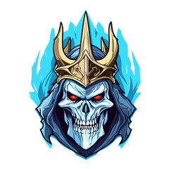 Fearless Lich King: Dominate the Game with a Cutting-Edge Mascot Logo for Sports & Esports