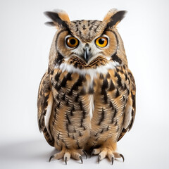 owl on white background. bird