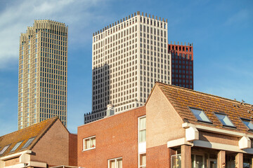 The hague modern center with government towers, the Netherlands
