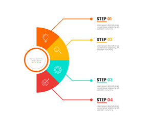 business Infographic Circle Template for Powerpoint with 4 Step or options.