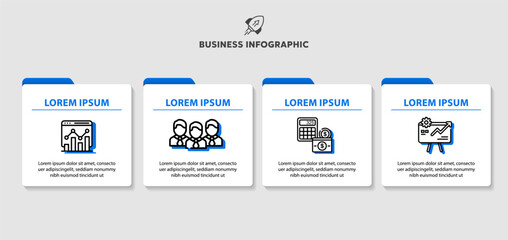 Business Minimal infographic design template. Modern flat vector with icons and 4 options,Vector illustration.