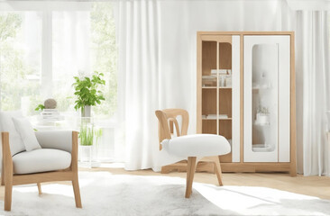 Default_Wood_armchair_and_cabinet_in_white_living_room_with_co_1