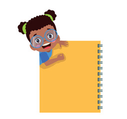 Your text here cute boy holding note paper