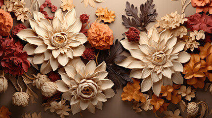 Autumn Serenity: Delicate Fall Florals Created with Generative AI