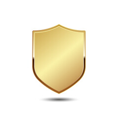 3d  vector golden shield. Design elements for concept of safety and protection