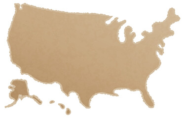 United States of America map vector. USA maps craft paper texture. Empty template information creative design element.
