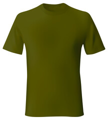 Shirt design template. men t shirt green, khaki color. Realistic mockup shirts model male fashion.