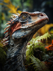 Obraz premium Dinosaur in its Natural Habitat, Wildlife Photography, Generative AI
